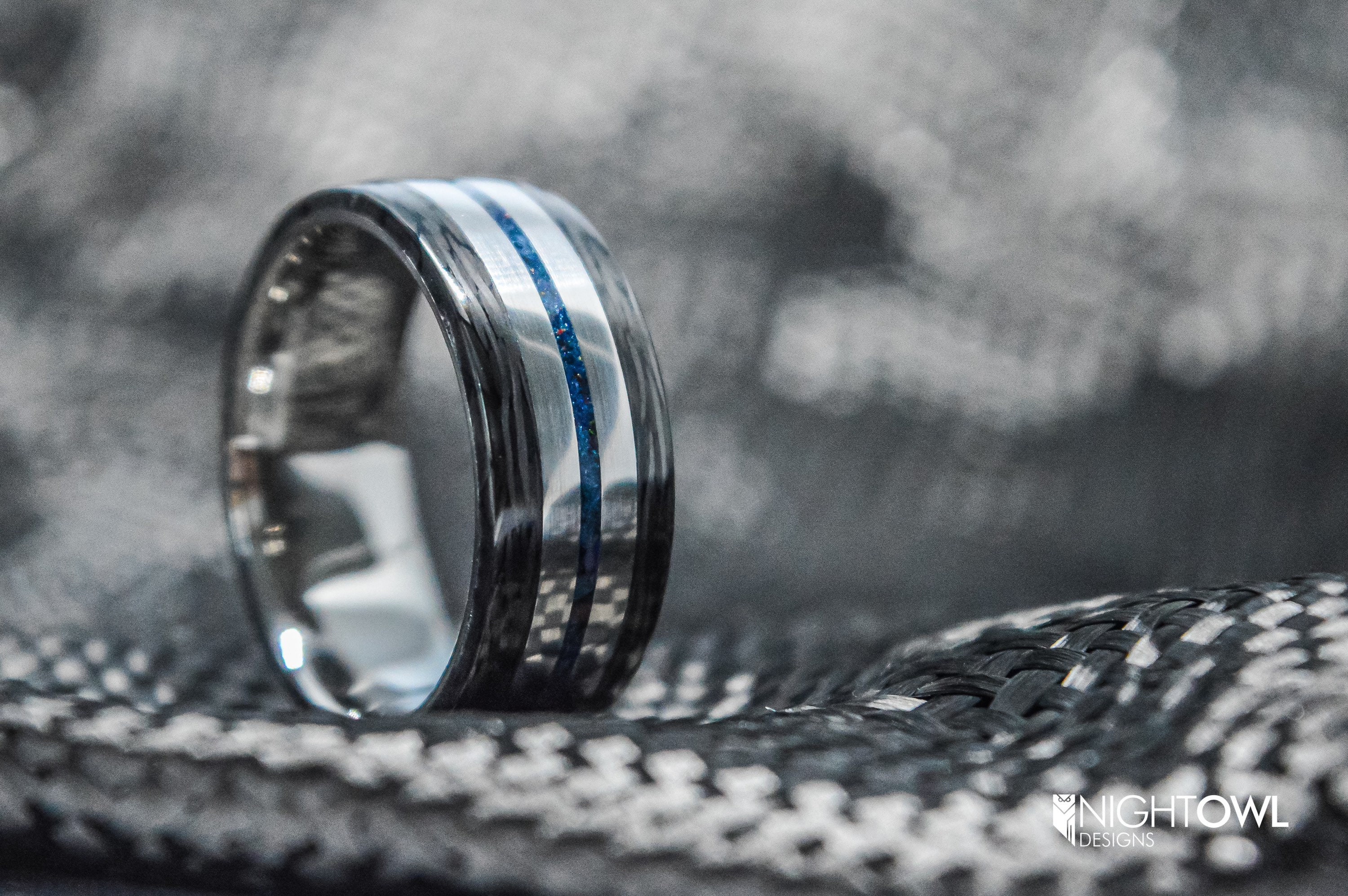 The Infinity Titanium and Carbon Fibre Ring Etsy