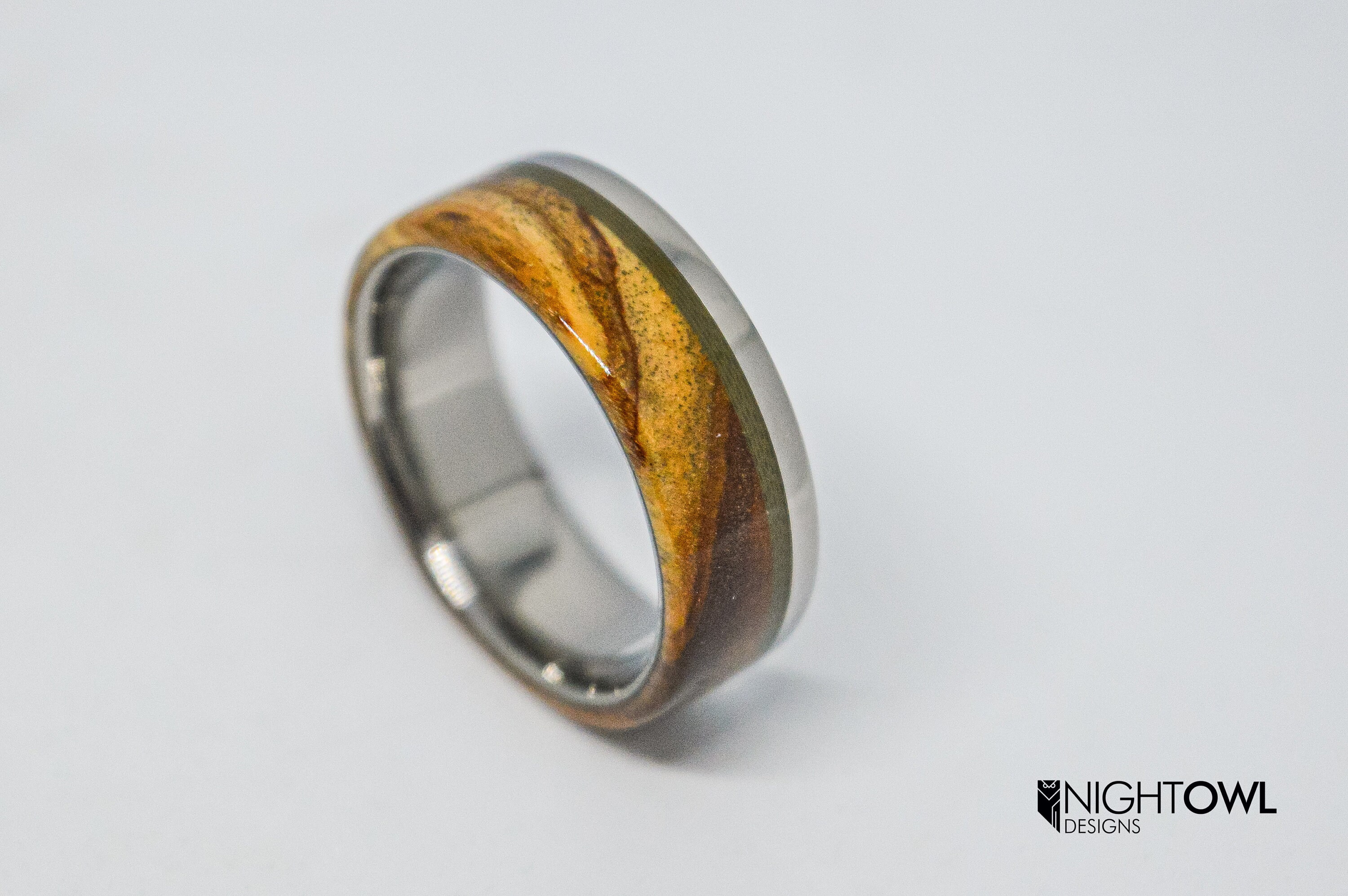 【即納！最大半額！】 G10 Titanium, - Ring Olive The and Etsy - Wood Olive サーフィン・ボディボード