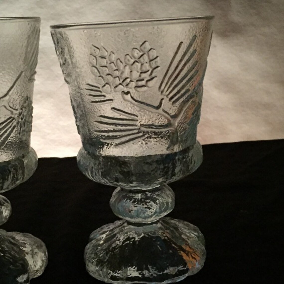 Vintage Tiara Ponderosa Pine Water Goblet / Glass Clear Glass Etsy