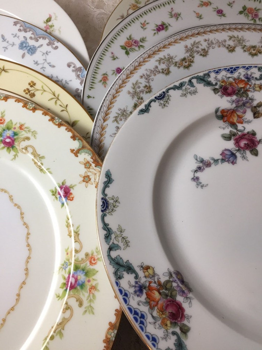 12 Vintage Mismatched China Dinner Plates Boho Rustic Gypsy Etsy