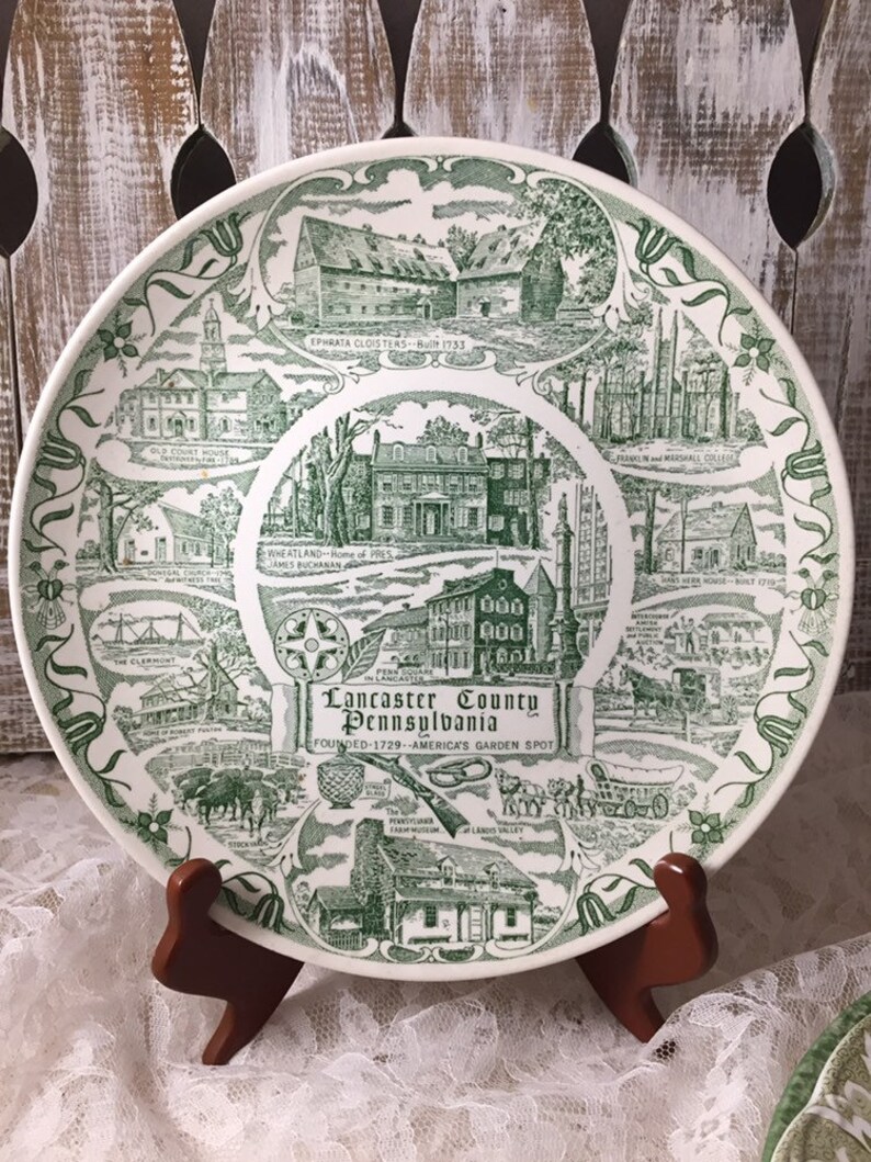 Mismatched Green Transferware Dinner Plates Set of 4 Etsy