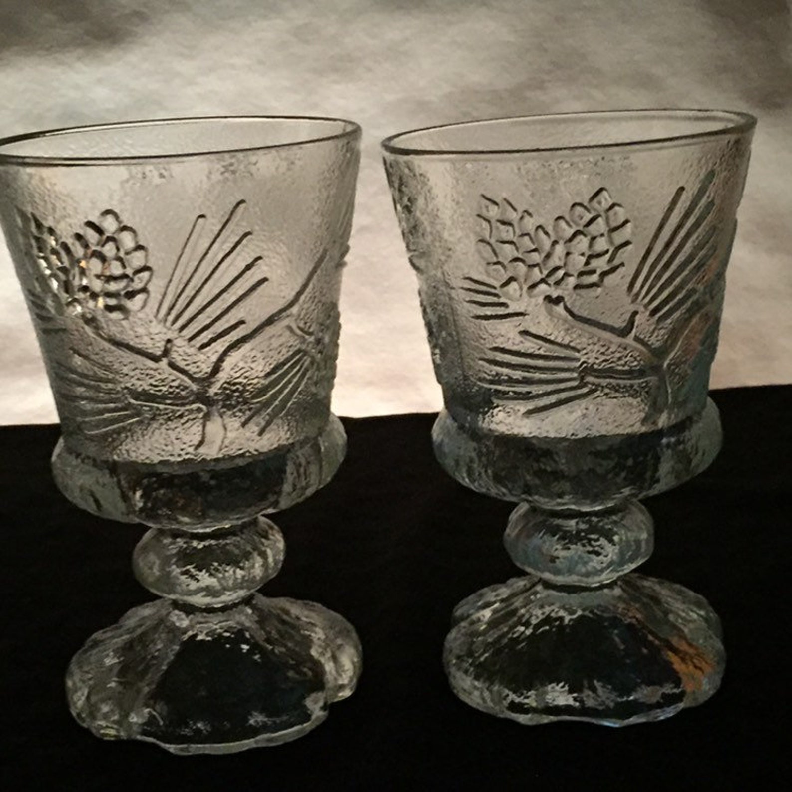 Vintage Tiara Ponderosa Pine Water Goblet / Glass Clear Glass Etsy