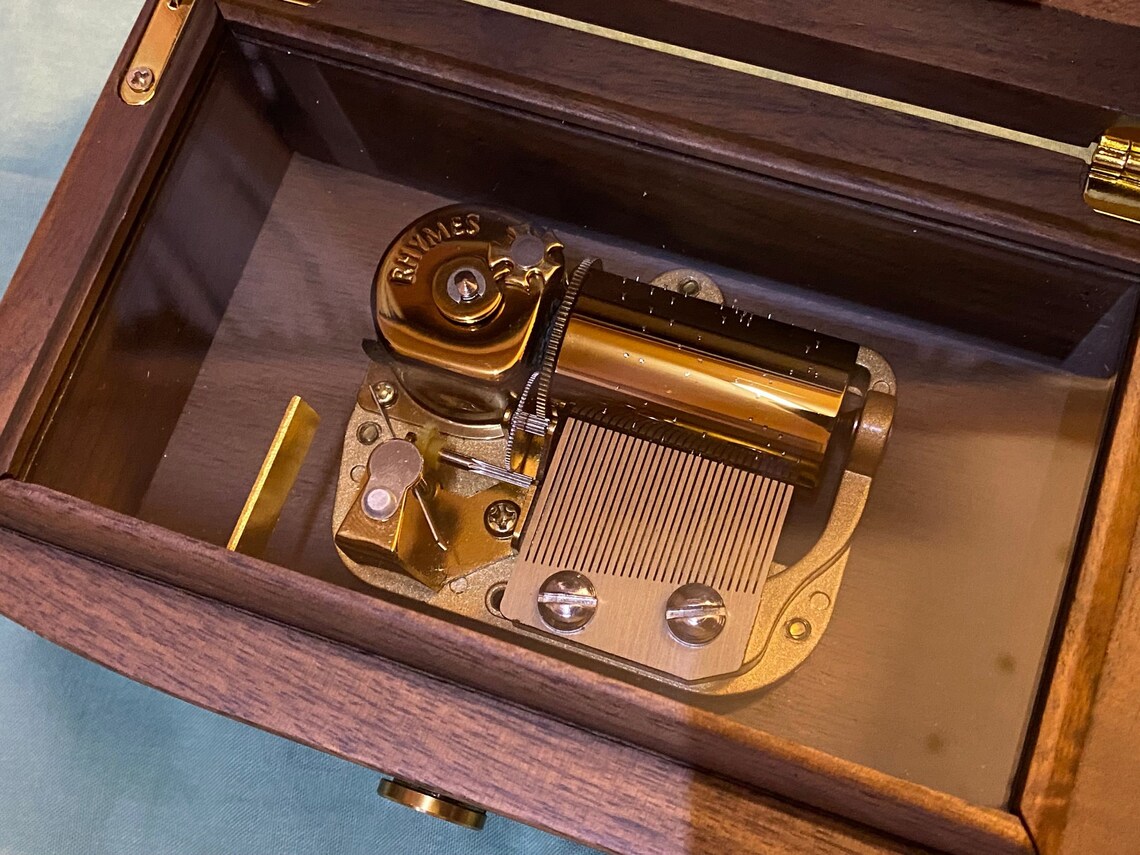 Wooden Windup Music Box Personalized Music Box with Custom Etsy