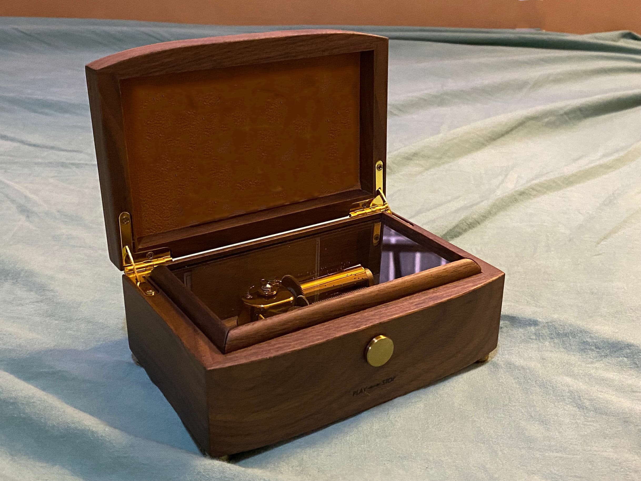 Wooden Windup Music Box Personalized Music Box with Custom Etsy