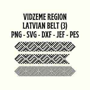 Diseño de cinturón letón: patrón de traje folclórico de Vidzeme (SVG DXF PNG pes jef)
