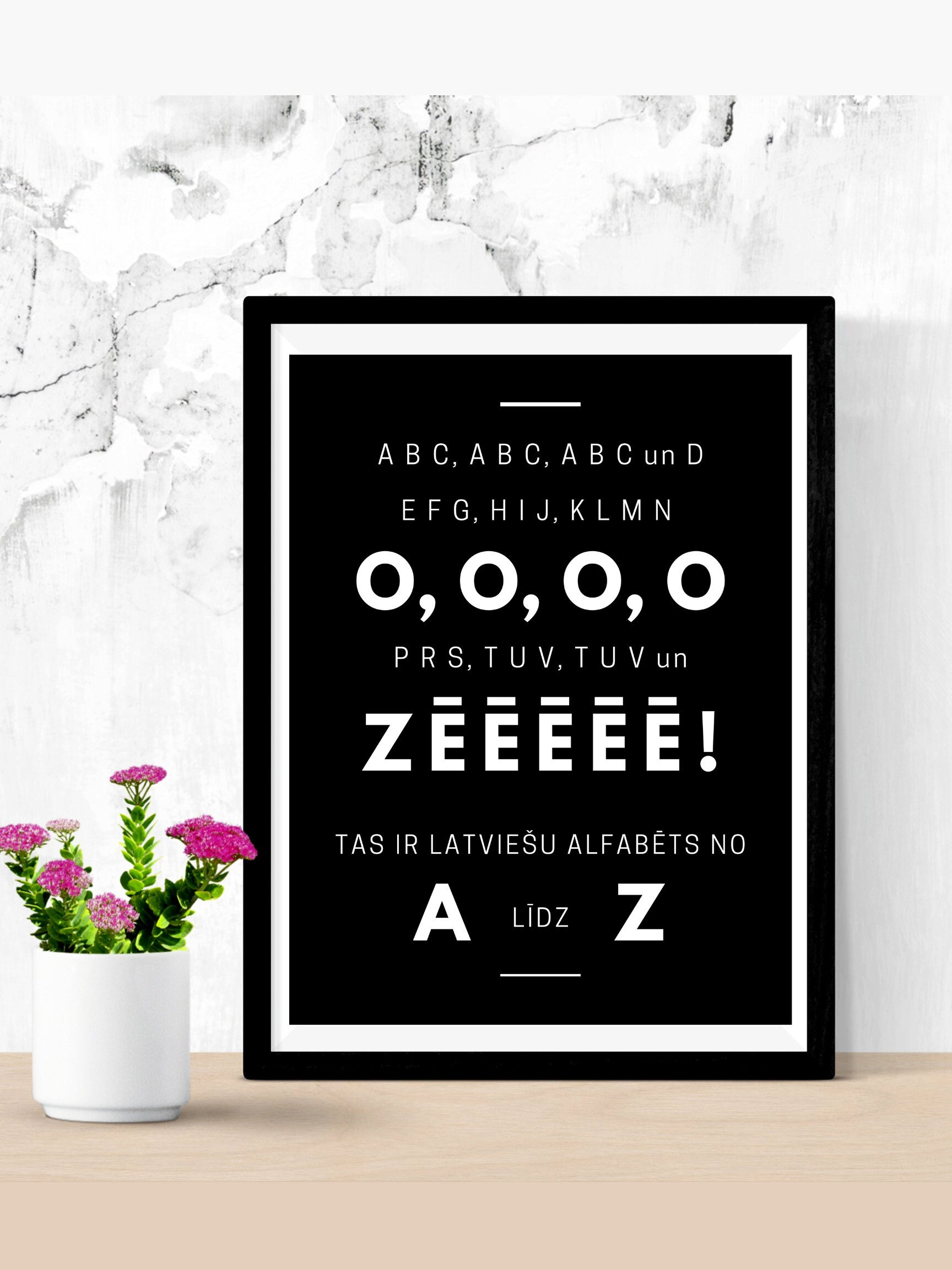 Latvian Alphabet Poster digital Download PDF Latviesu - Etsy
