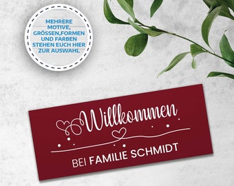 Türschilder bunte Farben Kunststoff | Gravur | versch. Formen | Wunschmotiv | Name | Personalisiert | Familie | Geschenk