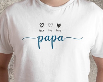 papa with children's names father's day t-shirt