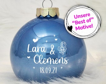Gepersonaliseerd kerstornament met ontwerp en uw eigen naam | Kerstboomornament | Hoogwaardige UV-print op een glazen bol van 8 cm