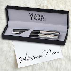 Ensemble de stylos à bille MARK®TWAIN personnalisés avec votre propre nom ou logo et gravure de haute qualité