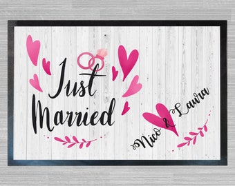 Fußmatte | Just Married mit Namen