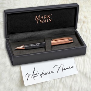 Bolígrafo de alta calidad en oro rosa con el grabado deseado MARK®TWAIN personalizado con su propio nombre o logotipo