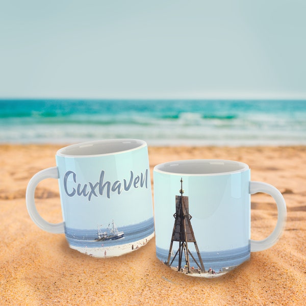 Fototasse Cuxhaven | Kutter | Kugelbake | Geschenk | Souvenir | Küstenkinder