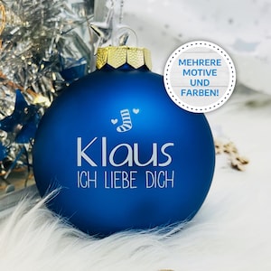 Weihnachtskugeln personalisiert mit eigenem Namen Motiv Liebe hochwertiger UV Druck auf 8cm Glaskugel Bild 3