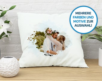 Kissen "Foto" mit personalisiertem Druck, Namen und Foto | persönliches Geschenk | Kissendruck mit Wunschbild