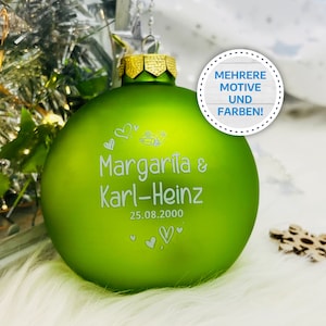 Weihnachtskugel Hochzeit mit personalisiertem Namen hochwertiger UV Druck auf 8cm Glaskugel Bild 5