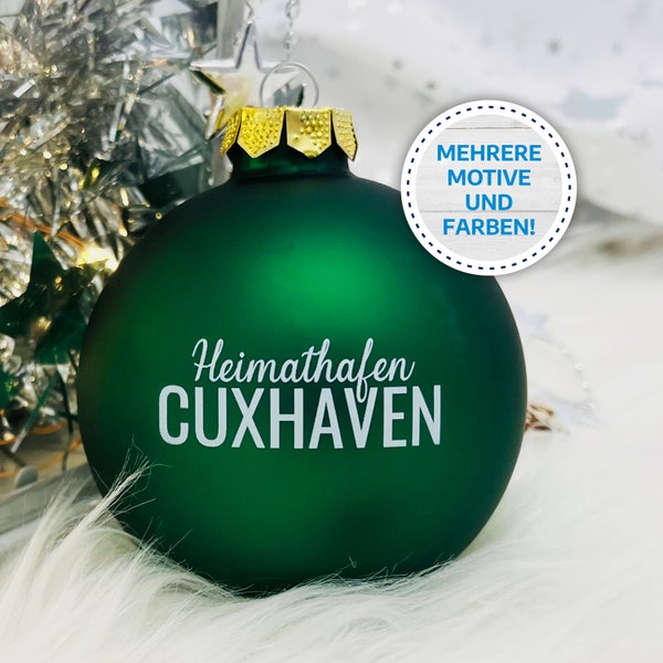 Kerstbal "Heimathafen Cuxhaven" met UV-bedrukking