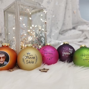 Christmas balls personalized with your own name motif Love high quality UV print on 8 cm glass ball image 6