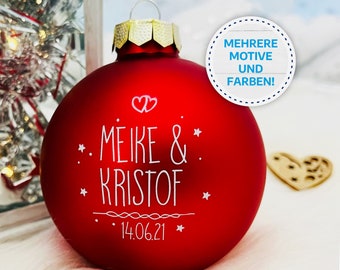 Weihnachtskugel "Liebe" mit personalisiertem Namen | hochwertiger UV- Druck auf 8cm Glaskugel