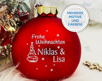 Weihnachtskugel "XMas" mit personalisiertem UV-Druck