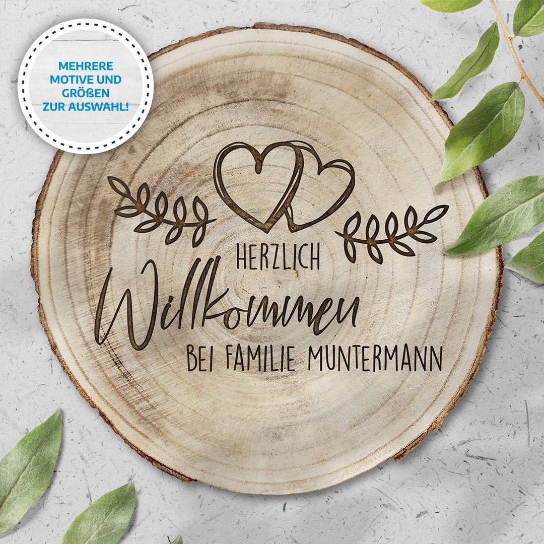 Welcome Disc Sticker Tree Disc With Engraving | Welcome | Family | Personalized | Love ...