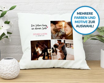 Cuscino "Collage" con stampa personalizzata, nome e foto | regalo personale | Stampa cuscino personalizzata con nome desiderato | Cuscino fotografico