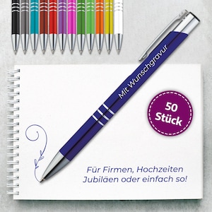 Gravierter Kugelschreiber mit deinem Wunschtext. Unsere personalisierten gravierten Stifte sind ein perfektes Werbemittel für jeden Anlass