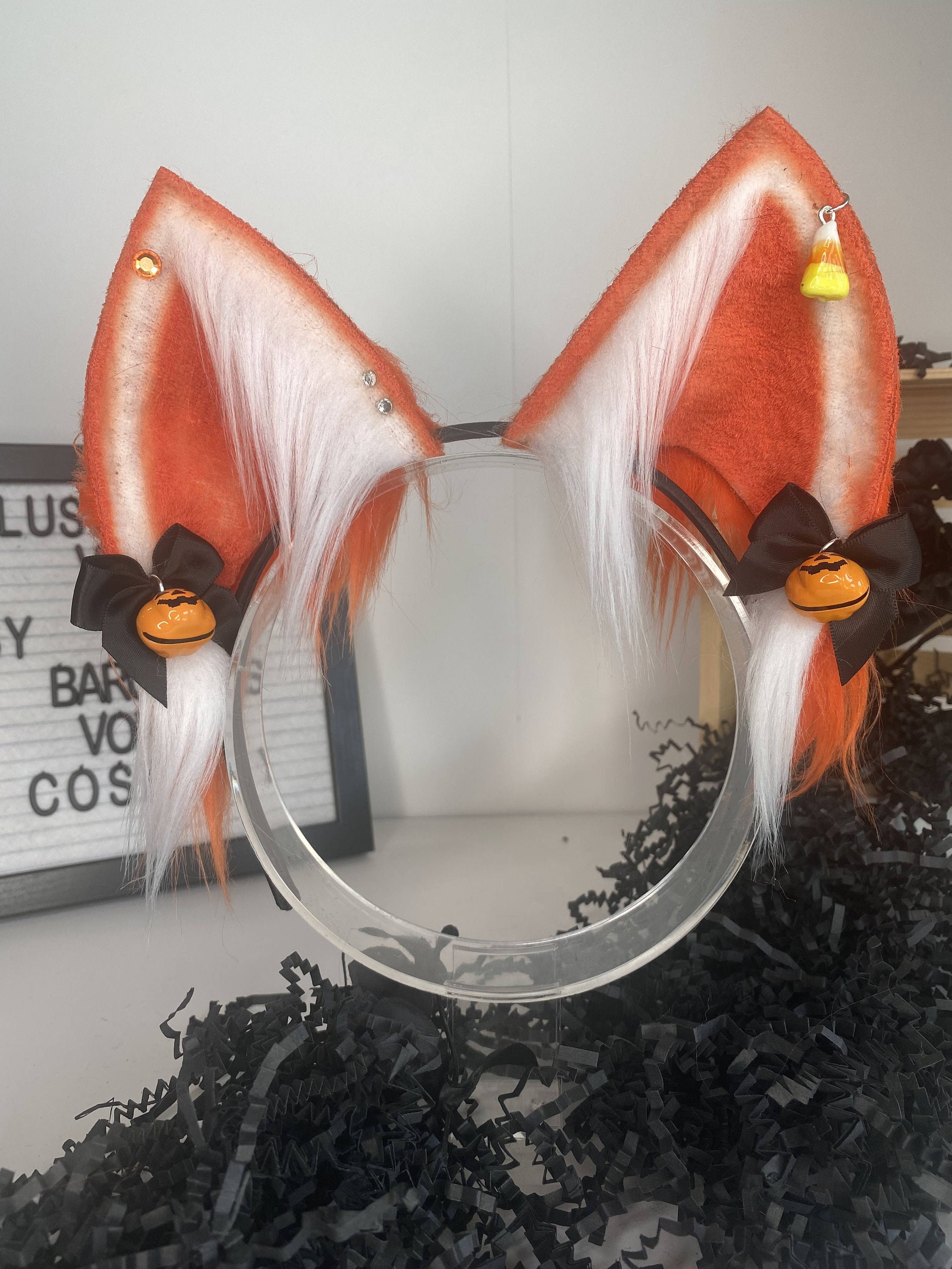 Halloween Cat Ears Neko Ears Pumpkin Costume Candy Corn Etsy