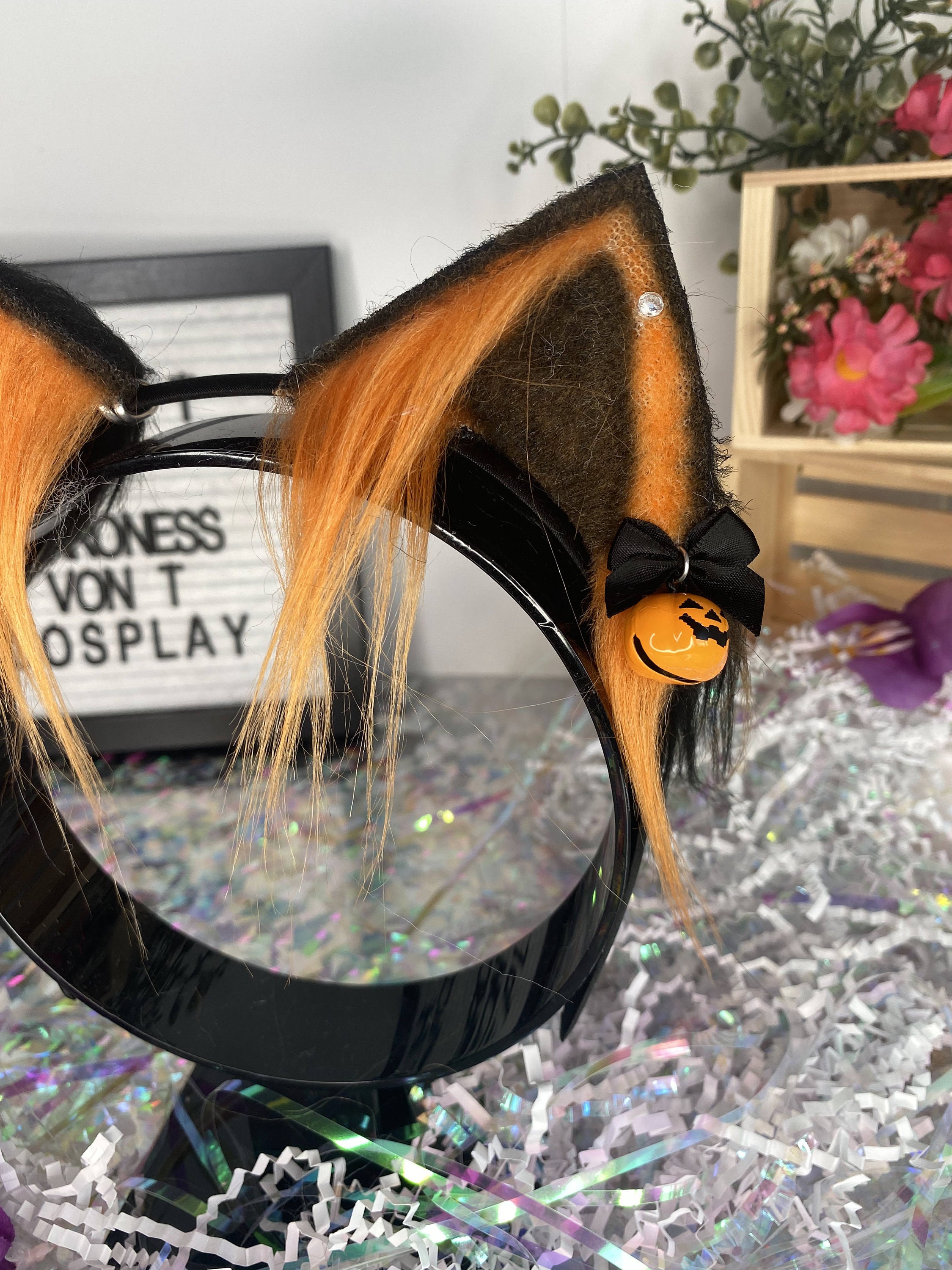 Mini Halloween Cat Ears Neko Ears Pumpkin Costume Etsy