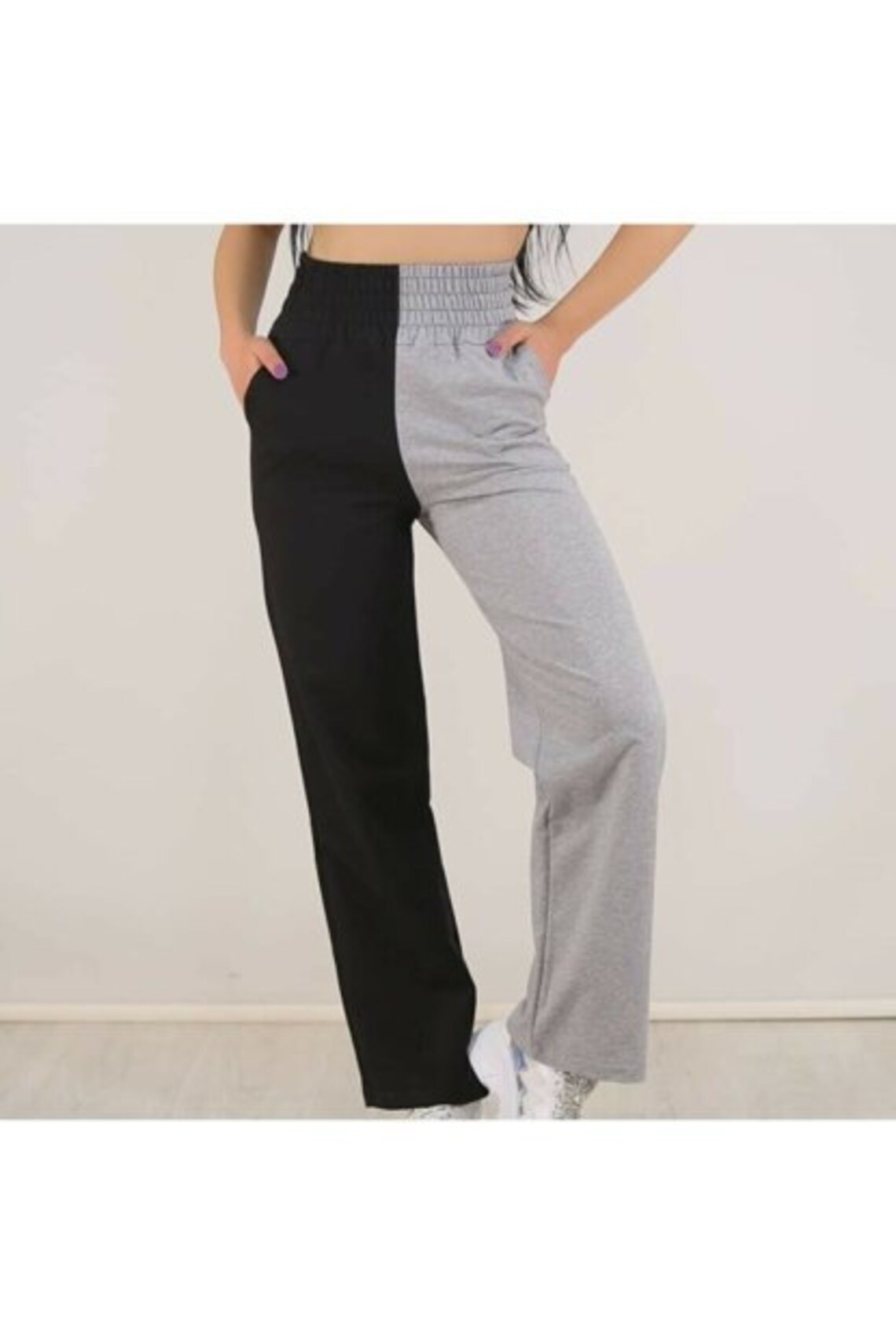 Women high waist double color sweatpants Etsy