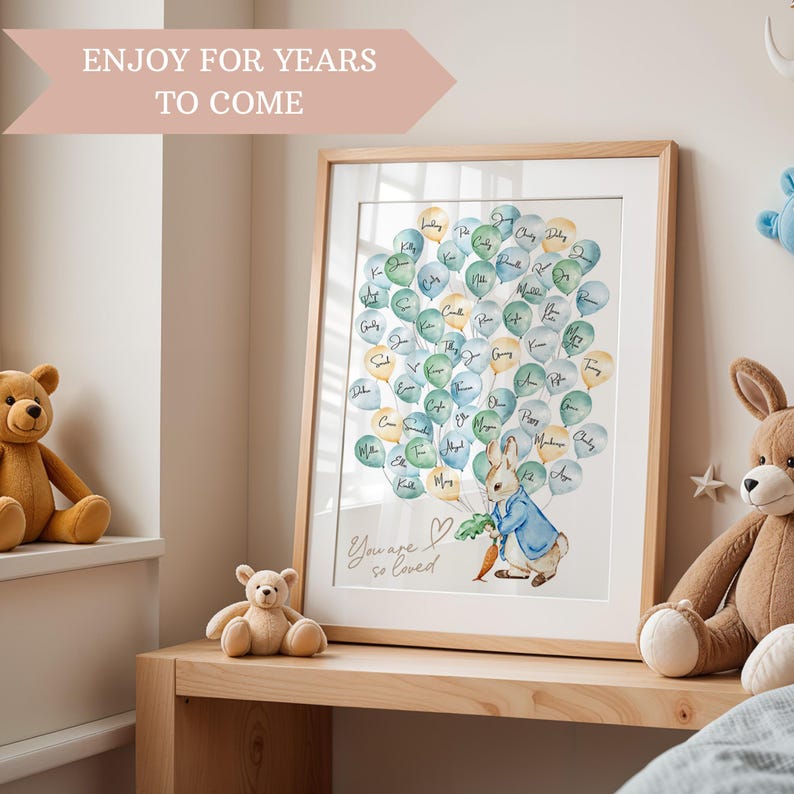Guestbook Sign Balloon Nursery Wall Art Beatrix Potter