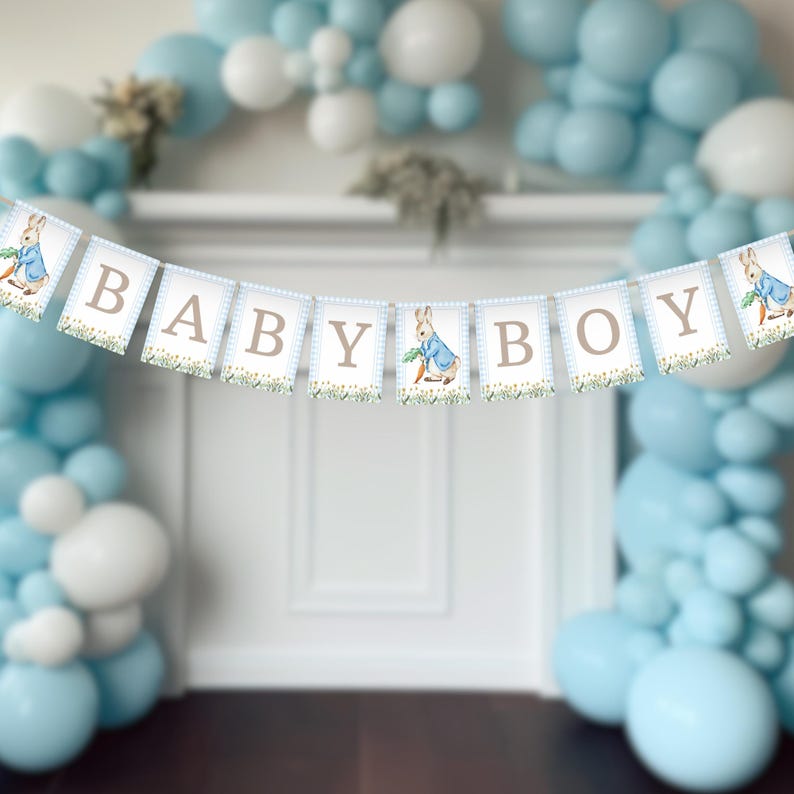 Peter Rabbit Baby Shower Banner