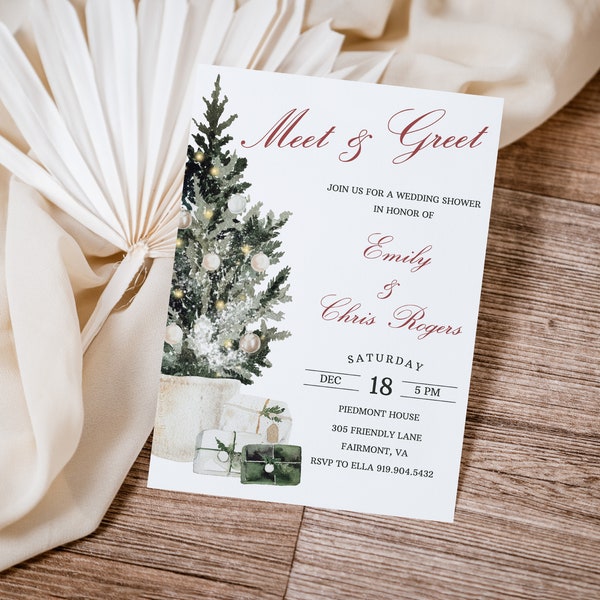 Christmas Wedding Couples Party Invitations Etsy