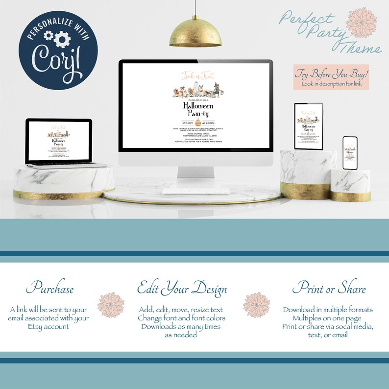 Halloween Party Invitation Dog Halloween Party Invite Etsy