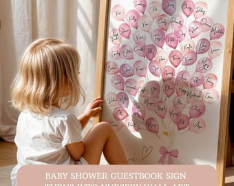 Goose Baby Shower Guestbook Sign Balloon Nursery Wall Art Mother Goose Alternate Guest Book Pink Girl Silly Goose 1st Birthday Decor 0105