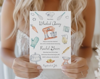 Kitchen Shower Invitation Whisked Away Bridal Shower Invite Printable Stock the Kitchen Wedding Shower Editable Baking Theme Shower 0009
