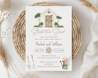 Couples Shower Invitation Stock the Shed Couples Wedding Shower Garage Invite Stock The Bar Ideas Lawn and Garden Editable Tool Shower 0028