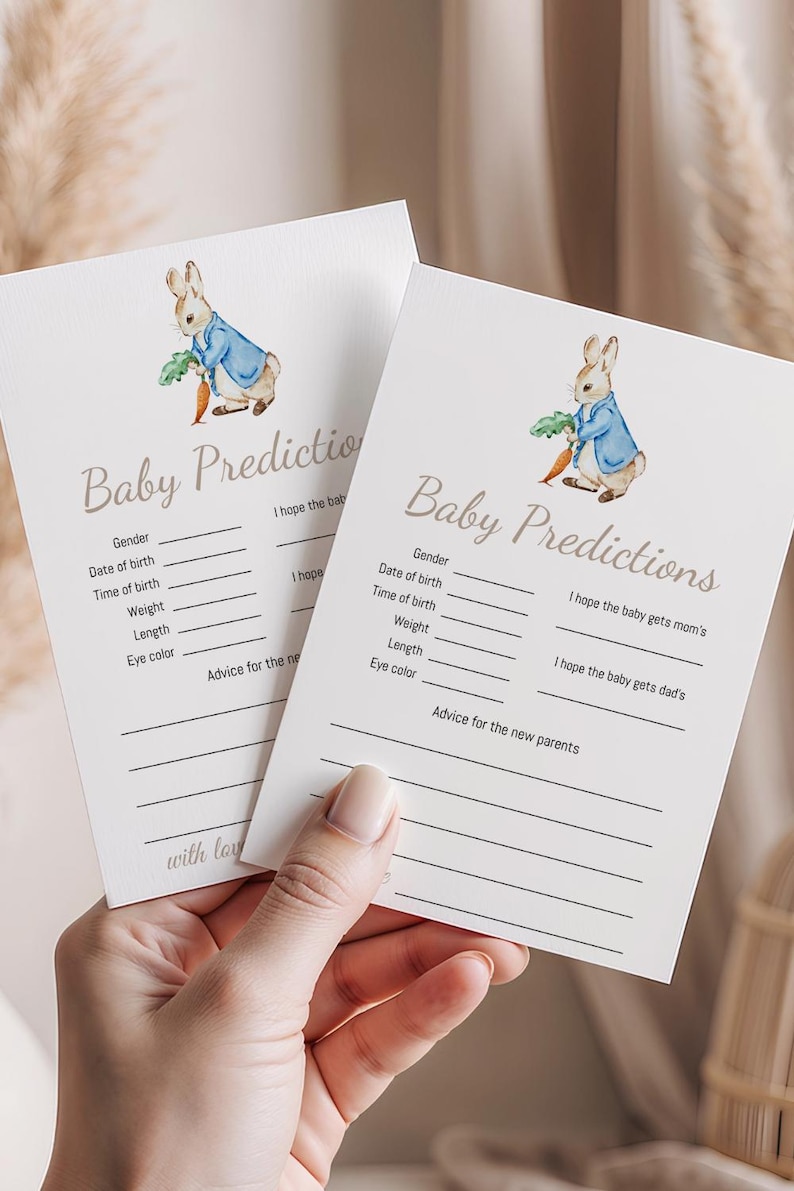 Blue Bunny Game Activity Template Instant Download