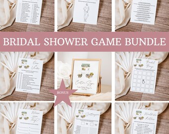 Flower Market Bridal Shower Game Bundle Editable Farmer's Market Games and Activities Customizable Sign She's Off the Market 0086