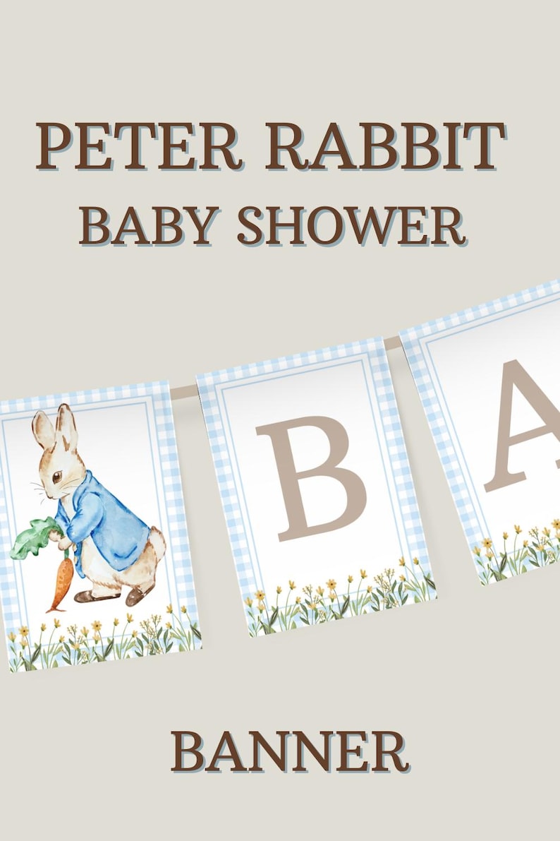 Instant Download Boy Shower Garland Decoration Beatrix Potter Pendant