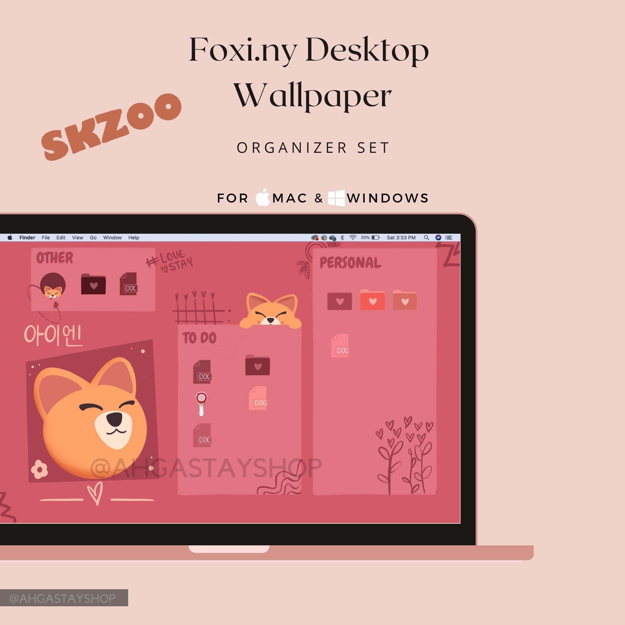 SKZOO Foxi.ny Desktop Wallpaper Set - Etsy