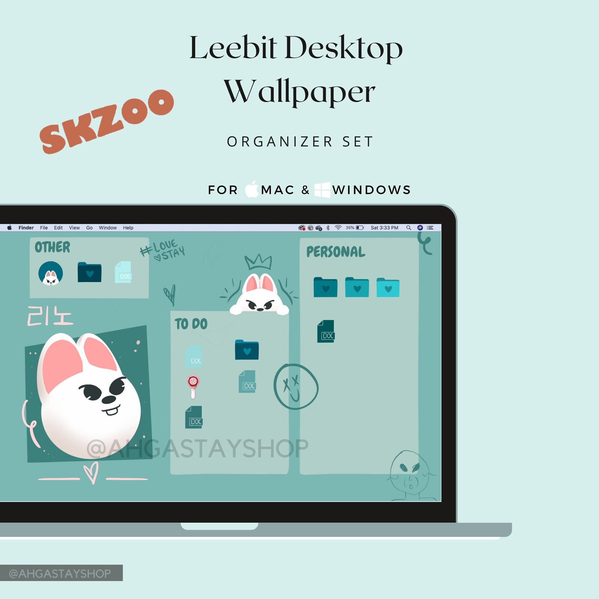 SKZOO Leebit Desktop Wallpaper Set - Etsy