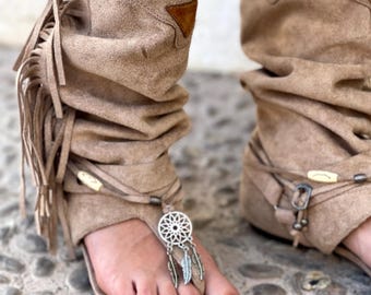 Eco Suede Summer Sandal Boots, Woman Camel Casual Sandals, Retro Gladiator Ladies, Clip Toe Vintage Boots, Texan Western,Tribal Shoes Female