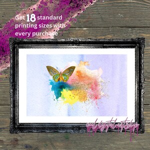 Unique butterfly wall art. Colorful Butterfly digital art. Living room decor. One of a kind art for room in the house. Instant download art