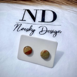 Natural Stone Optic Polymer Clay Stud Earrings - Small
