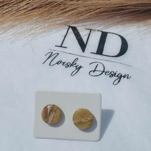 Natural Stone Optic Polymer Clay Stud Earrings