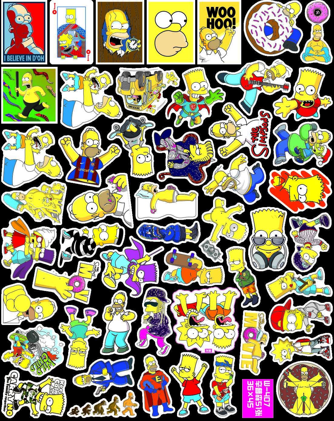 Simpsons Rick and Morty stickers 50pcs funny cartoon stickers
