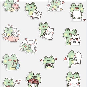 Frog stickers cute 50 pcs froggie stickers journal stickers Kawaii