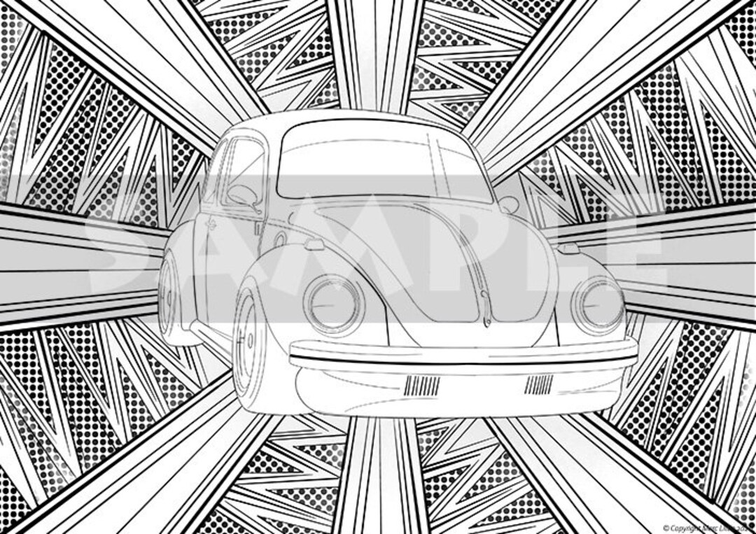 VW Beetle Colouring Page - Digital Download - Etsy
