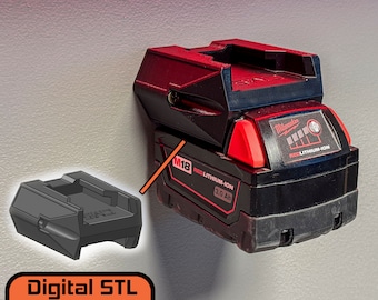 Milwaukee 18V Battery Holder (Dual) - STL Digital Download